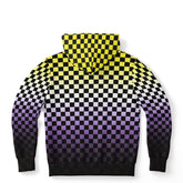 Non-binary Pride Black Checkered Pullover Hoodie